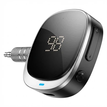 Беспроводной аудиоадаптер HOCO E80 с Bluetooth 5.3 и FM для автомобиля, до 12 часов работы, черный