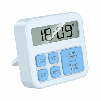 Цифровий таймер та секундомір HOCO HX43 з LCD-дисплеєм, магнітом і підставкою, білий