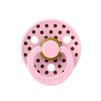 Соска пустушка BIBS Polka Colour Latex кругла 0-6 міс Baby Pink Mocha