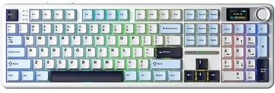Клавиатура беспроводная AULA F108 Pro Reaper Switch USB/Bluetooth/2.4G White (6978080501318)