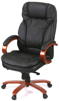 Кресло АКЛАС Тироль EX GB-236WW (Кожа LC-A Black/PU Black)