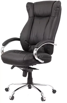 Кресло АКЛАС Бадалона CH MB (Кожа LC-A Black/PU Black)