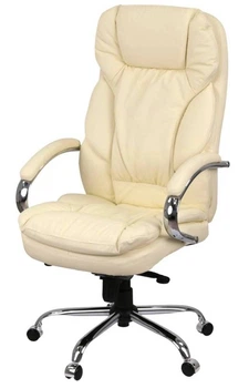 Крісло АКЛАС Тіроль CH MB (Шкіра LC-F Beige/PU Beige)