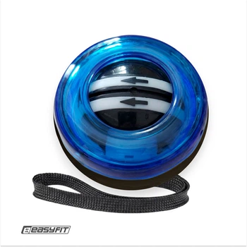 Еспандер кистьовий гіроскопічний EasyFit Gyro Ball (гіробол), Розмір: 7 × 7 × 5,6 см, LED-підсвітка, Вага 300 грам, Синій