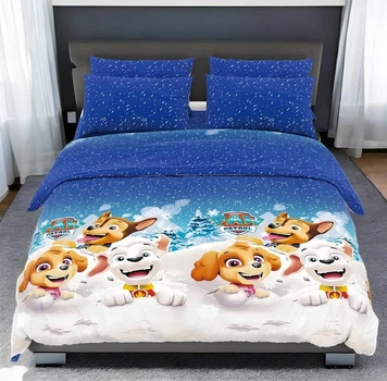 Дитячий полуторний комплект бязь "Paw Patrol White" | Наволочка 50х70 см