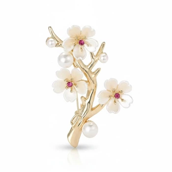 Брошь BROCHE бижутерия Цветы Сакуры золотистая BRBF115332