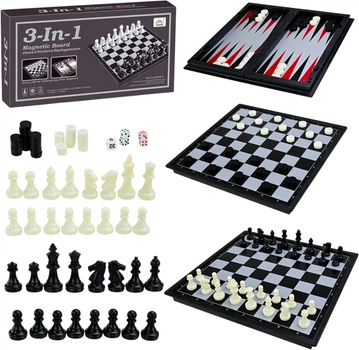 Игра Newt Set 3 шахматы нарди шахи доррожные магнитные 20х20 см (NE-LG-T20)