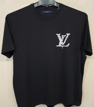Чоловіча футболка батальна Louis Vuitton чорний 5ХL (0753)