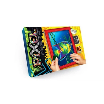 Набір для творчості "Мозаїка Піксель: Риба" Danko Toys РМ-01-09, 21х29,7 см, рамка в наборі