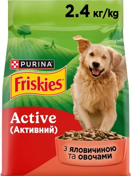 Сухий корм для дорослих активних собак Purina Friskies з яловичиною