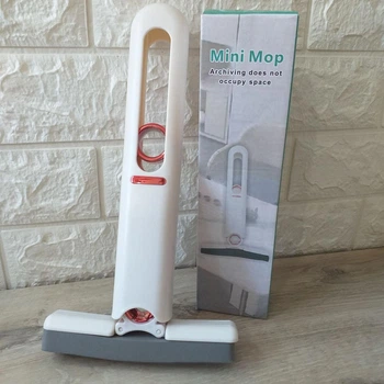 Портативная мини швабра Mini Mop с автоотжимом для мытья окон и уборки пыли Белый (KG-10280)