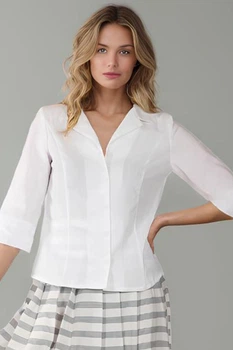 Жіночий короткий лляний жакет на ґудзиках LadyLike 42 Білий (ll2023950001369)