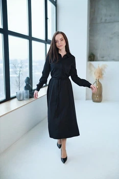 Жіноча тепла сукня міді з куліскою LadyLike 48 Синій (ll2174360096428)