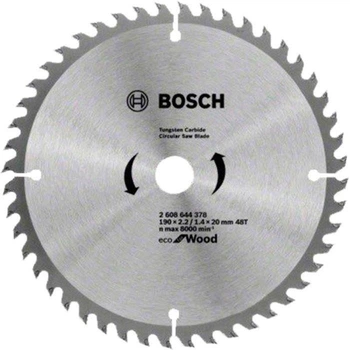 Пиляльний диск Bosch 190*20/16мм 48 Wood Eco 89040 2608644378