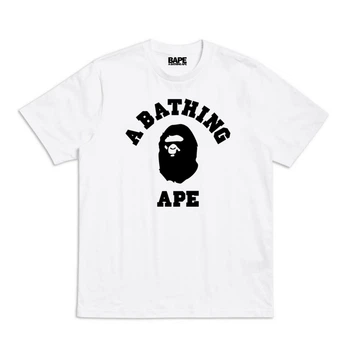 Біла Футболка LOYS BAPE Logo чорні футболки Бейп Бейп унісекс XS