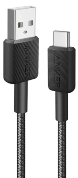 Кабель Anker 322 USB-A to USB-C - 0.9m Nylon чорний (6926987)