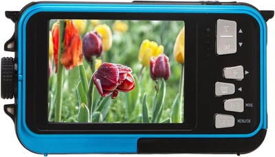 Цифровая подводная камера Full HD 2.7K 48MP с двумя экранами спереди и сзади и 16-кратным цифровым зумом