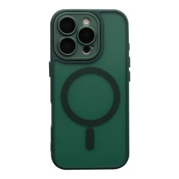 Чохол TPU+PC Magnetic Matte Camera Lens with Magsafe для iPhone 16 Pro Max Dark Green