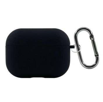 Силиконовый чехол ShockCase Silicone Case с микрофиброй для AirPods Pro 3 с карабином Black чёрный