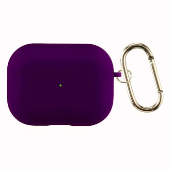 Силиконовый чехол ShockCase Silicone Case с микрофиброй для AirPods 4 с карабином Deep Purple