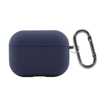 Силіконовий чохол ShockCase Silicone Case з мікрофіброю для AirPods Pro 3 з карабіном Midnight blue