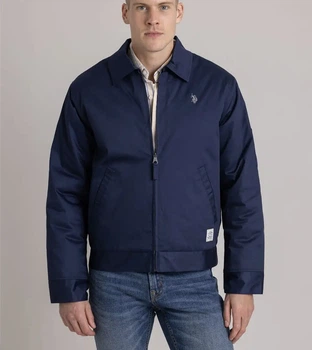 Мужская куртка-бомбер U.S.POLO ASSN укороченная S синяя