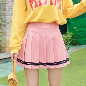 Спідниця плісе в тенісному стилі з полосками Honey Fashion Accessories XS/S рожевий (50к020/2)