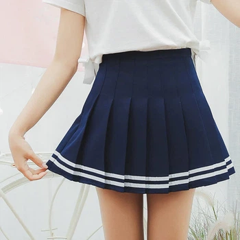 Спідниця плісе в тенісному стилі з полосками Honey Fashion Accessories XS/S синій (50к020)
