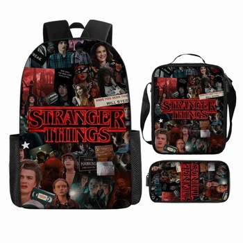 Рюкзак школьный Stranger Things + сумка через плечо + пенал, 3 в 1 - странные дела - Нетфликс сериал 4