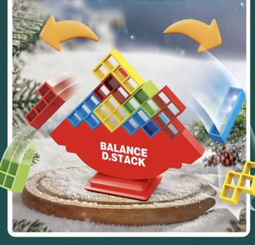Настольная игра Балансир Balance Stack 64 блока • Развивающая игра на равновесие, логику и моторику для детей