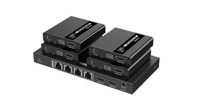 Розгалужувач-подовжувач 1 на 4 HDMI 4K 30Гц по витій парі Lenkeng LKV724P