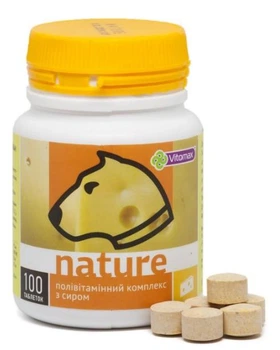 Полівітамінний комплекс для собак ''Nature з сиром'' (100 табл) VITOMAX