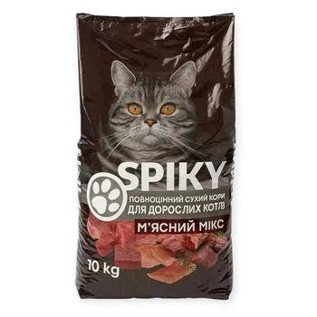 Корм для кошек Spiky с говядиной 10 кг.