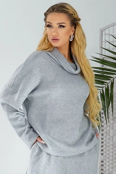 Жіноча туніка з коміром хомутом із ангори LadyLike 44 Сірий (ll2187070191383)
