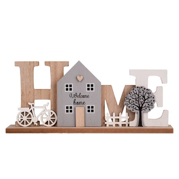 Декоративна табличка “HOME” з будиночком, 20×10 см