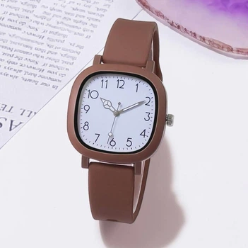 LumiWatch Brown – жіночий силіконовий наручний годинник коричневий
