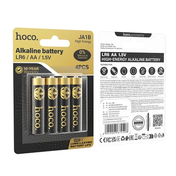 Батарейки щелочные (4шт) AA, LR6, 1.5V HOCO JA1B