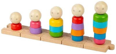 Drewniana tęczowa zabawka Bigjigs do układania 25 el. 3000056 (0691621850091)