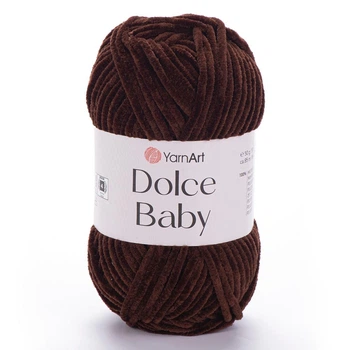 Плюшевая пряжа YarnArt Dolce Baby 775 шоколад, 50 гр