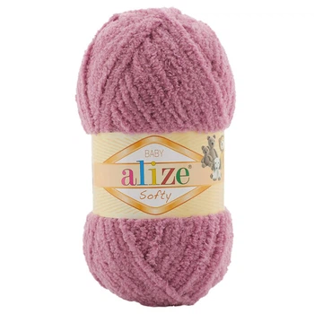 Пряжа Alize Softy, плюшевая, №28 пыльная роза, 50 гр