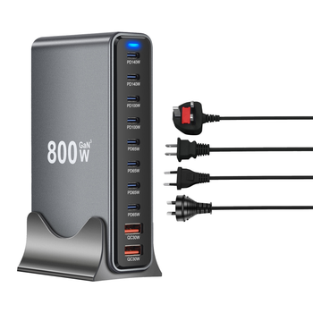 Блок питания USB-C зарядное устройство USB Хаб GaN 800W (800Вт) Быстрая зарядка для ноутбука и телефона PD 140W