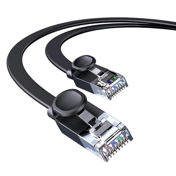 Кабель патч-корд Baseus High Speed Six RJ45 Gigabit Ethernet Flat Cable (1m) Black