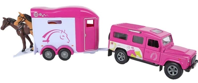 Набір Kids Globe автомобіль Land Rover з причепом для коней рожевий 3111427 (8713219554418)