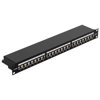 Патч-панель FGB CAT 7 на 24 порта 1U 48см - экранированное крепление для сервера RJ45 - экранированная сетевая патч-панель
