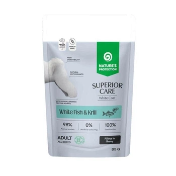 Влажный корм с рыбой для собак белых пород Nature's Protection Superior Care White Dogs Fish and Krill, 85 гр