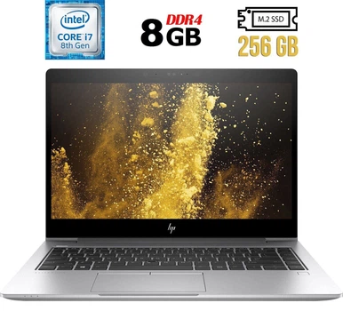 Ультрабук Б-класс HP EliteBook 840 G5 / 14" (1920x1080) IPS / Intel Core i7-8650U (4 (8) ядра по 1.9 - 4.2 GHz) / 8 GB DDR4 / 256 GB SSD M.2 / Intel UHD Graphics 620 / WebCam / Fingerprint / HDMI б/у