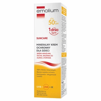 Минеральный солнцезащитный крем для лица Эмолиум (Emolium) Suncare Mineral SPF 50+ – для сухой и чувствительной кожи, 50 мл