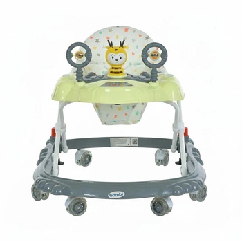 Детские ходунки BAMBI Ju-M 3168-1-01, восемь колес, музыка и свет, наличие стопора, Зеленый