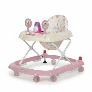 Детские ходунки BAMBI M 3168-1-03, музыка, свет, стопор, восемь колес, Розовый