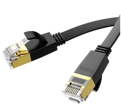 Кабель Hoco US07 Cat 6 Ethernet RJ45 чистая медь плоский 20 м черный